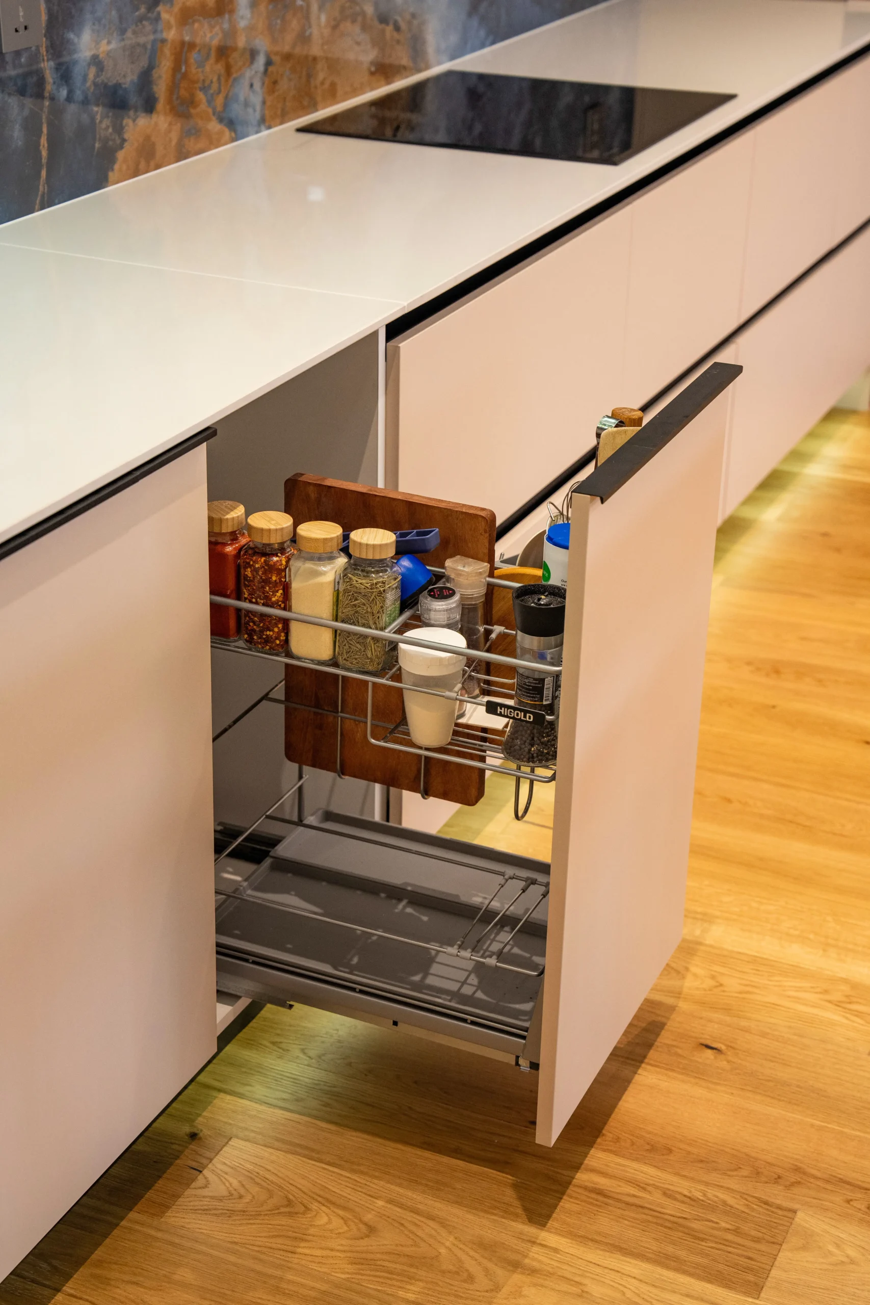 Functional storage solutions in a modern kitchen