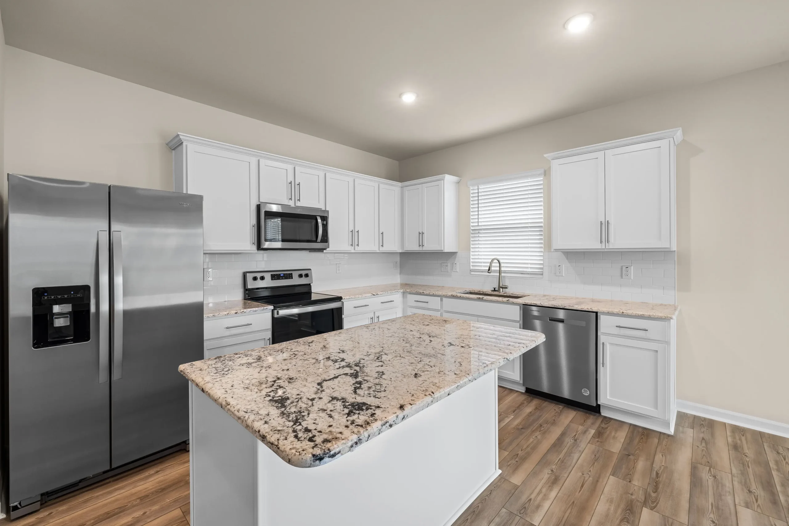 Granite waterfall island countertop