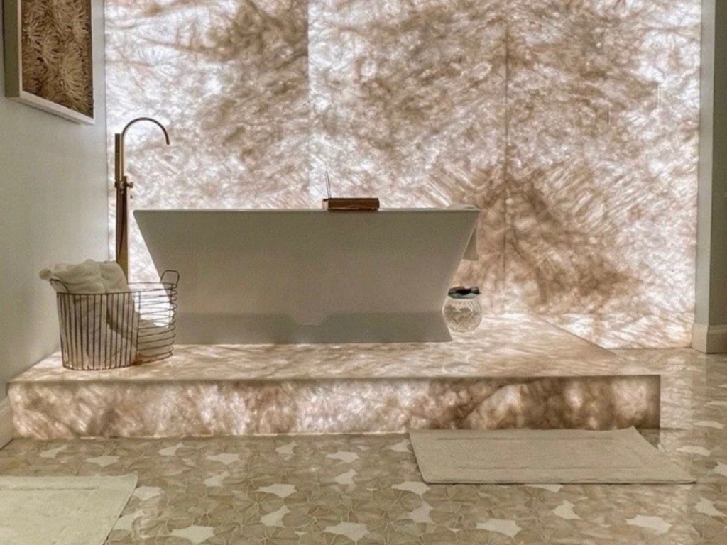 Remodeled bathroom by New Countertop Group
