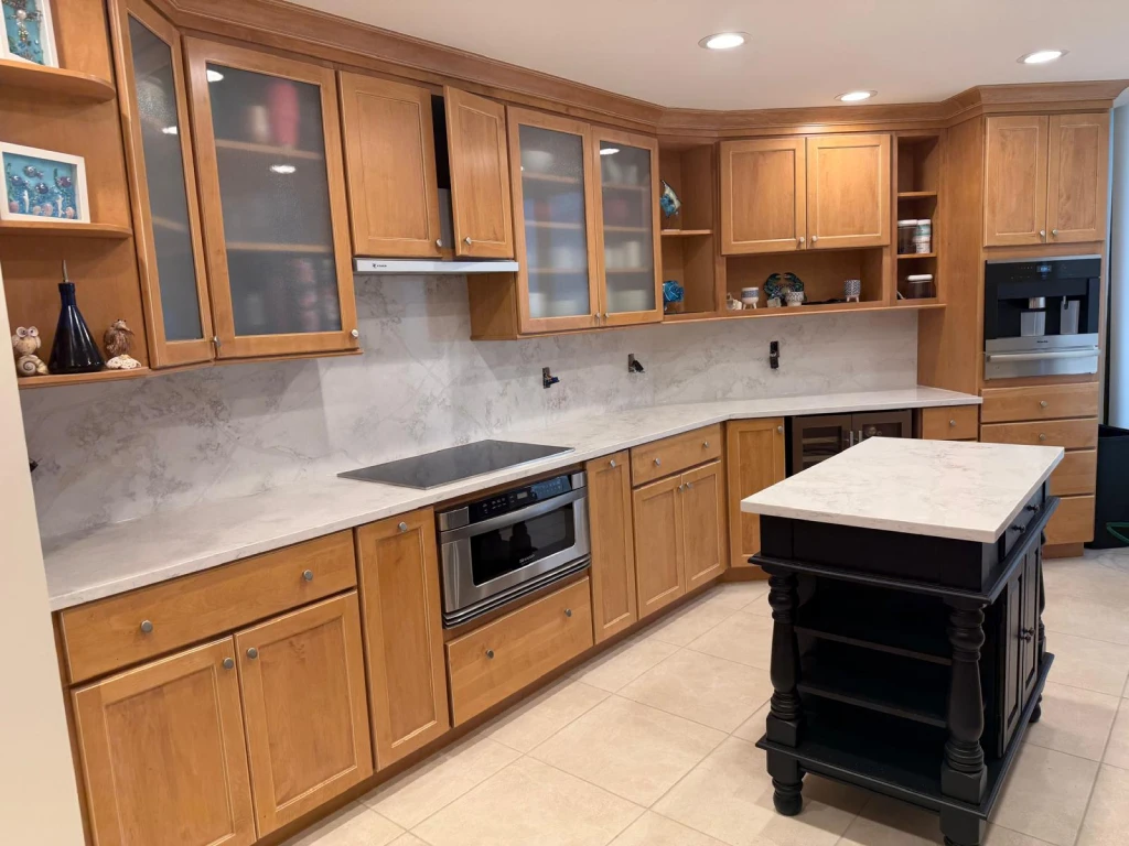Remodeled bathroom by New Countertop Group