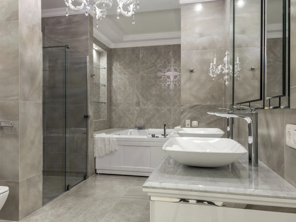 Remodeled bathroom by New Countertop Group